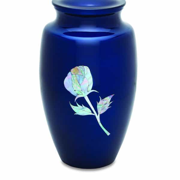 Item # 7405-10 Blue Pearl Rose Mother of Pearl Urn