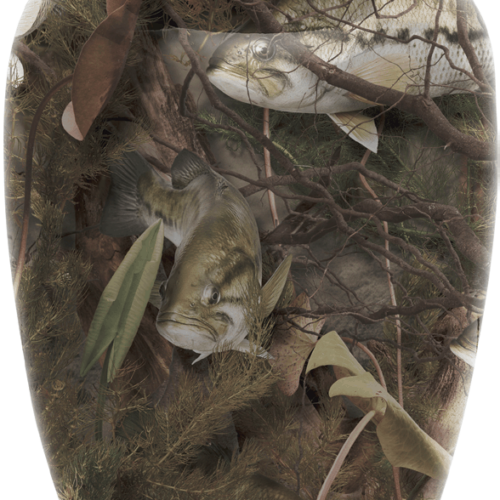 Item # 7777-10 Bass Camo Hydro Painted Adult Urn