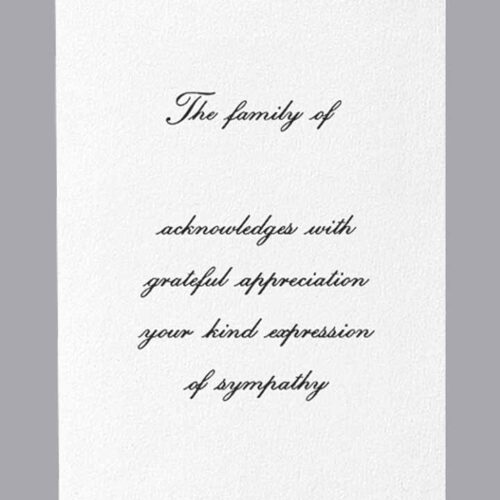 Acknowledgment Card